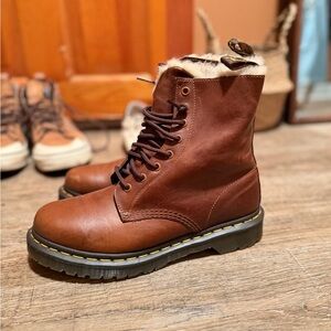 Dr. Martens Brown Leather Combat Boots